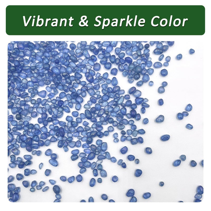 BXI 2.2 Lbs Small Aquarium Substrate Gravel Sand, Polished Smooth Fish Tank Gravel, Colorfast Uncoated Vibrant Blue Sea Glass, Decorative Stones for Vase Fillers, Fairy Garden, Potted Plants - Image 5